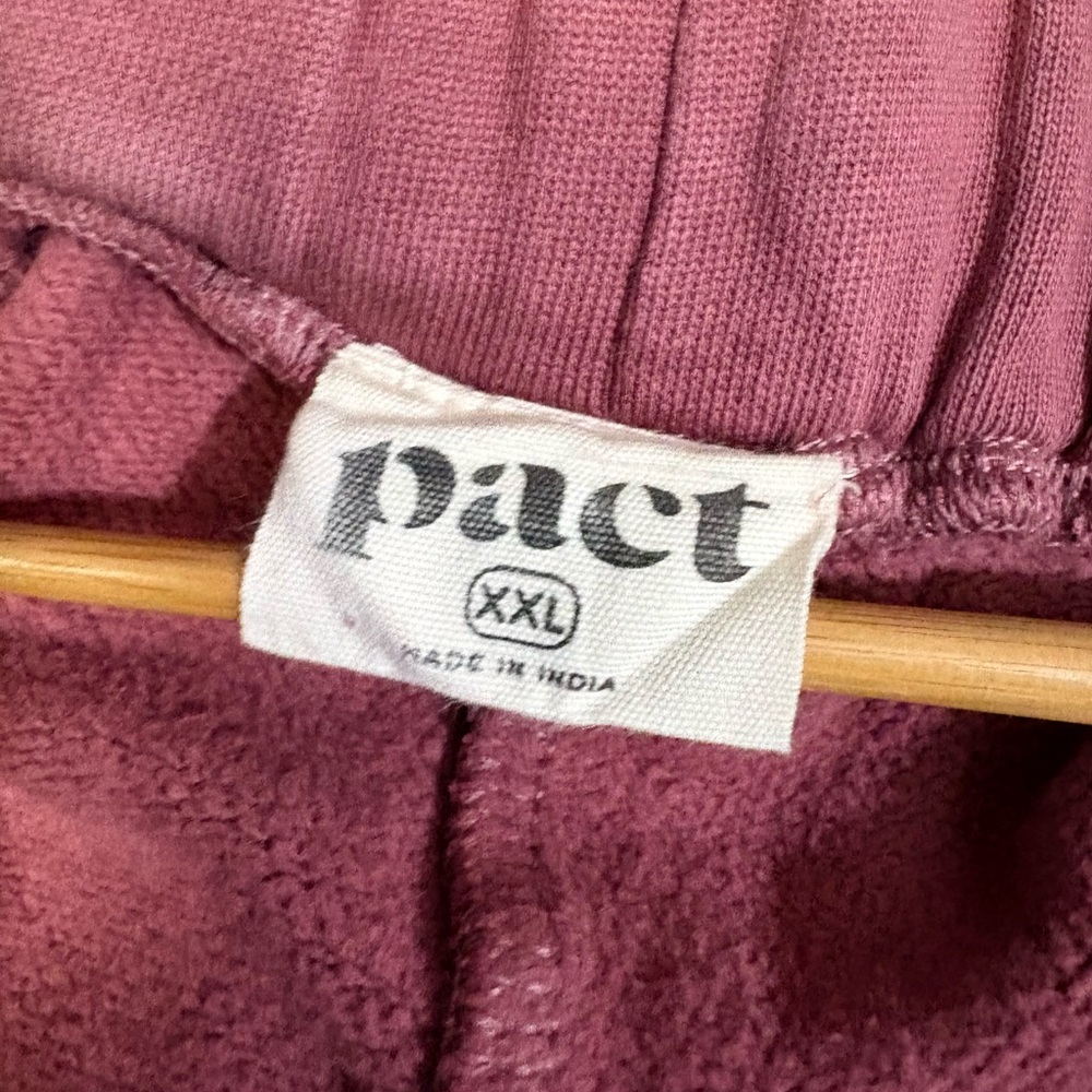 PACT 2XL Joggers 100% Organic Cotton Pink Mauve Downtown Sweatpants 27” Inseam - Picture 4 of 10